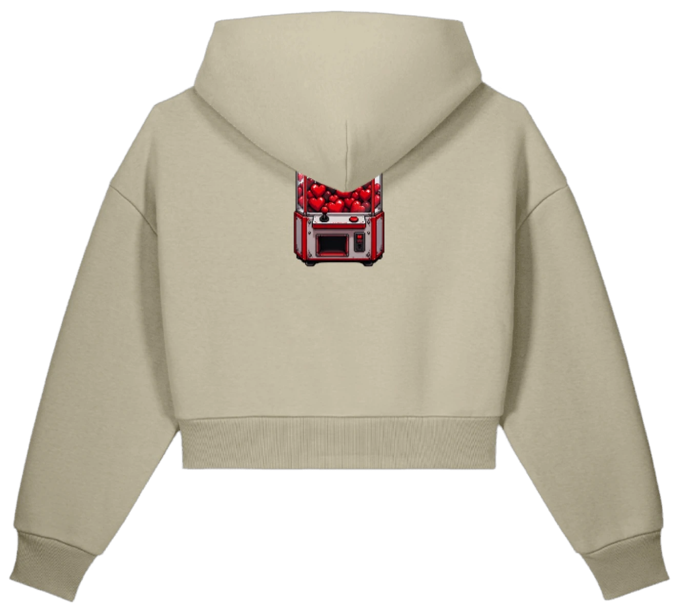 Zip Hoodie beige espalda