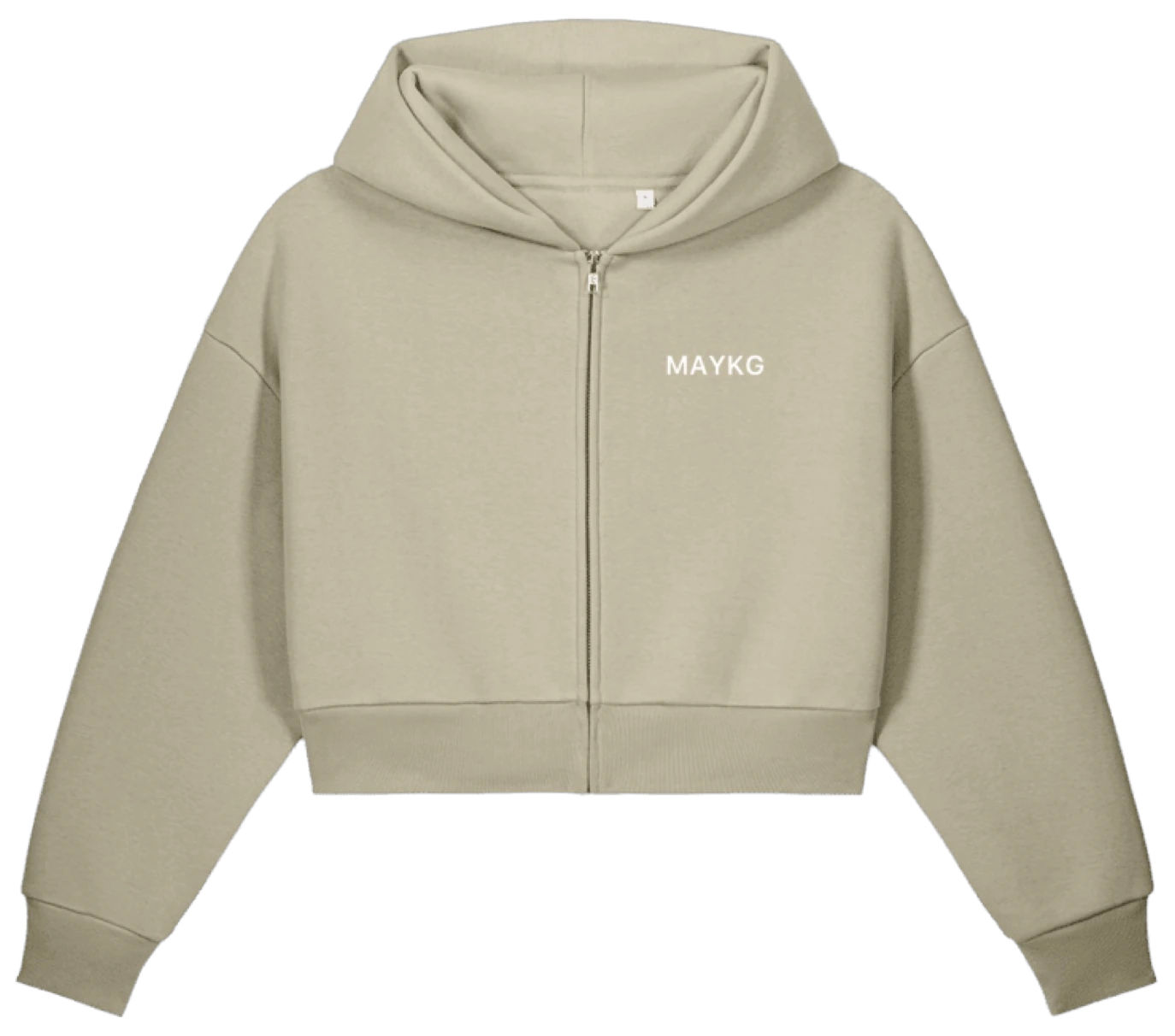 Zip Hoodie beige frente